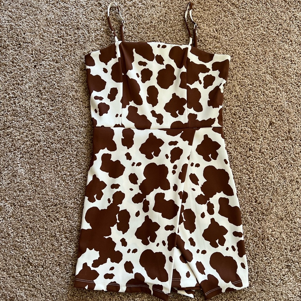 Altar'd State Cow Print Romper, Size Small